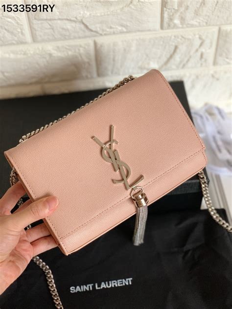 ysl pink raffia bag|YSL shoulder bag with chain.